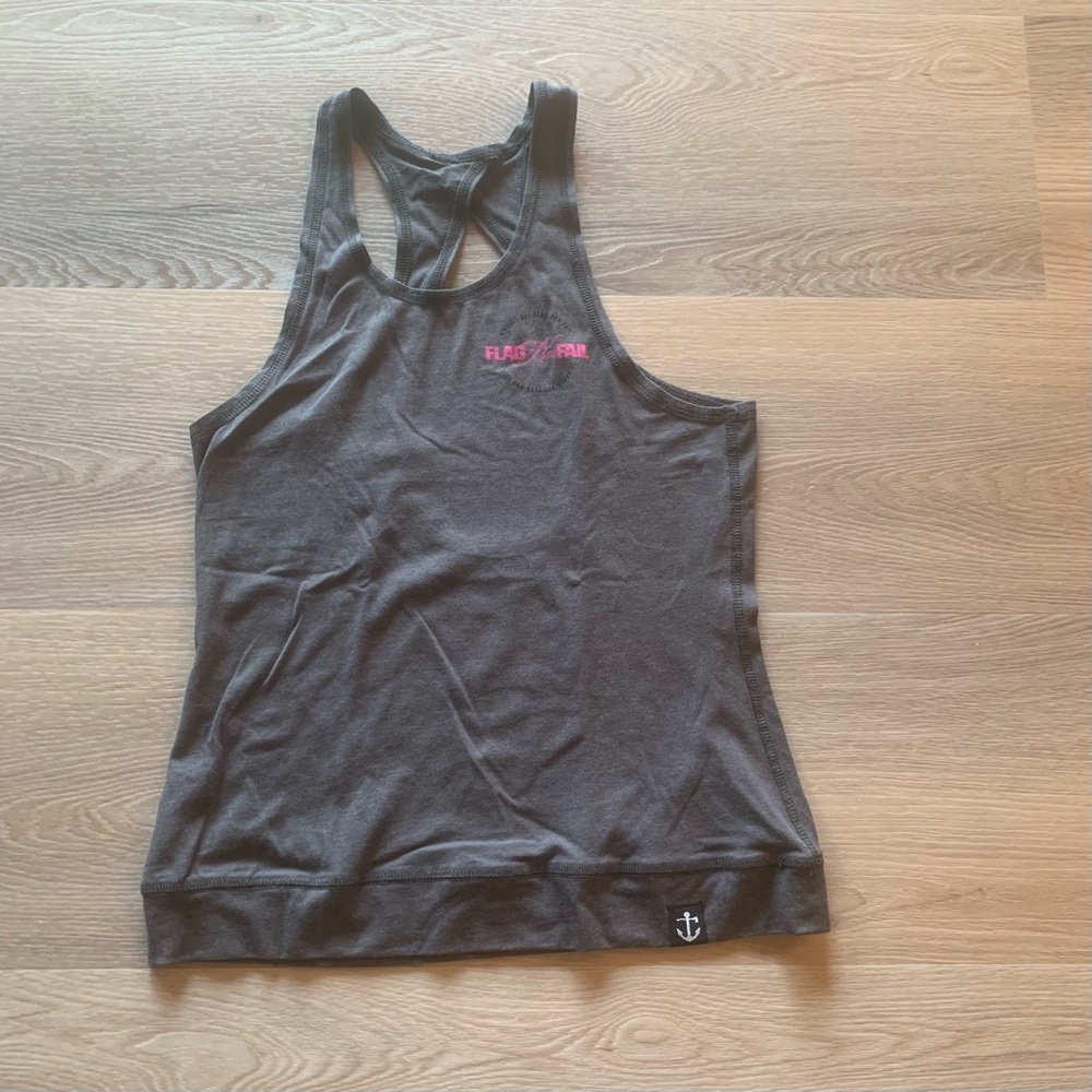 Flag Nor Fail Charcoal Tank with Pink Logo